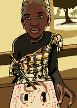 Cargar imagen en el visor de la galería, 16 Niña pintando. Print numerado de Javier Mariscal