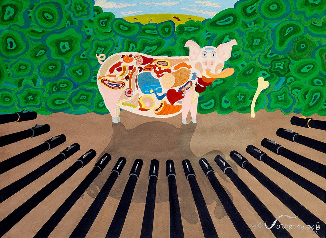 Cerdo orgánico autosuficiente pacifista. Print numerado y firmado de Jordi Torres